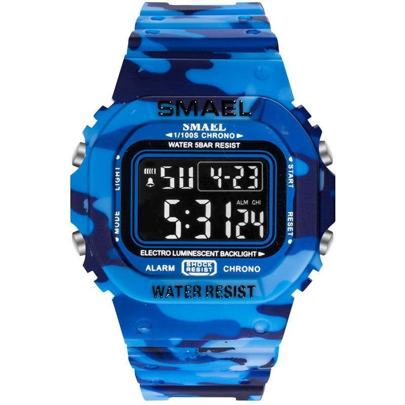 Relógio SMAEL Clássico 1801 - Classic Watich relógio 025 AmploTech Azul Camuflado 