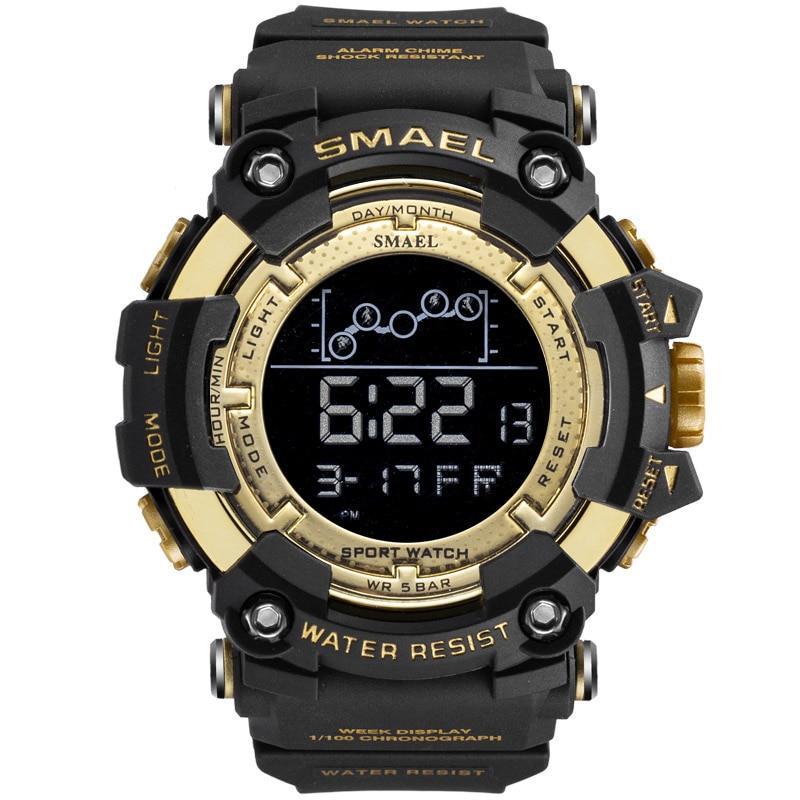 Relógio Smael Militar 1802 - Digital Watch relógio 024 AmploTech Preto/Dourado 